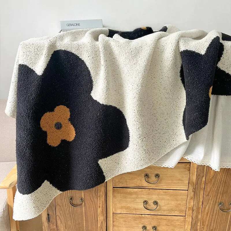 Sunflower Velvet Knitted Blanket