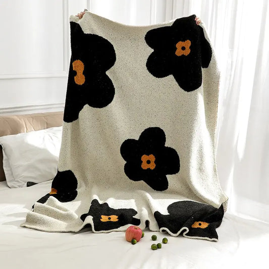 Sunflower Velvet Knitted Blanket